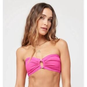L*Space Maya Bikini Top in Bougainvillea Pink Size Small NWT Convertible